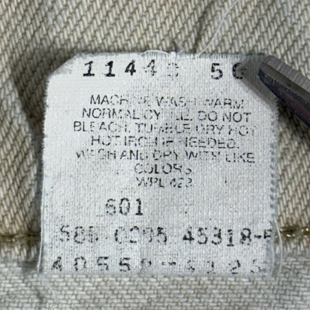 Levi's 550 Relaxed Fit Tapered Leg Mens 35x30 Beige Orange Tab Made in‎ USA 80s